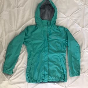 Columbia omni-tech turquoise rain jacket